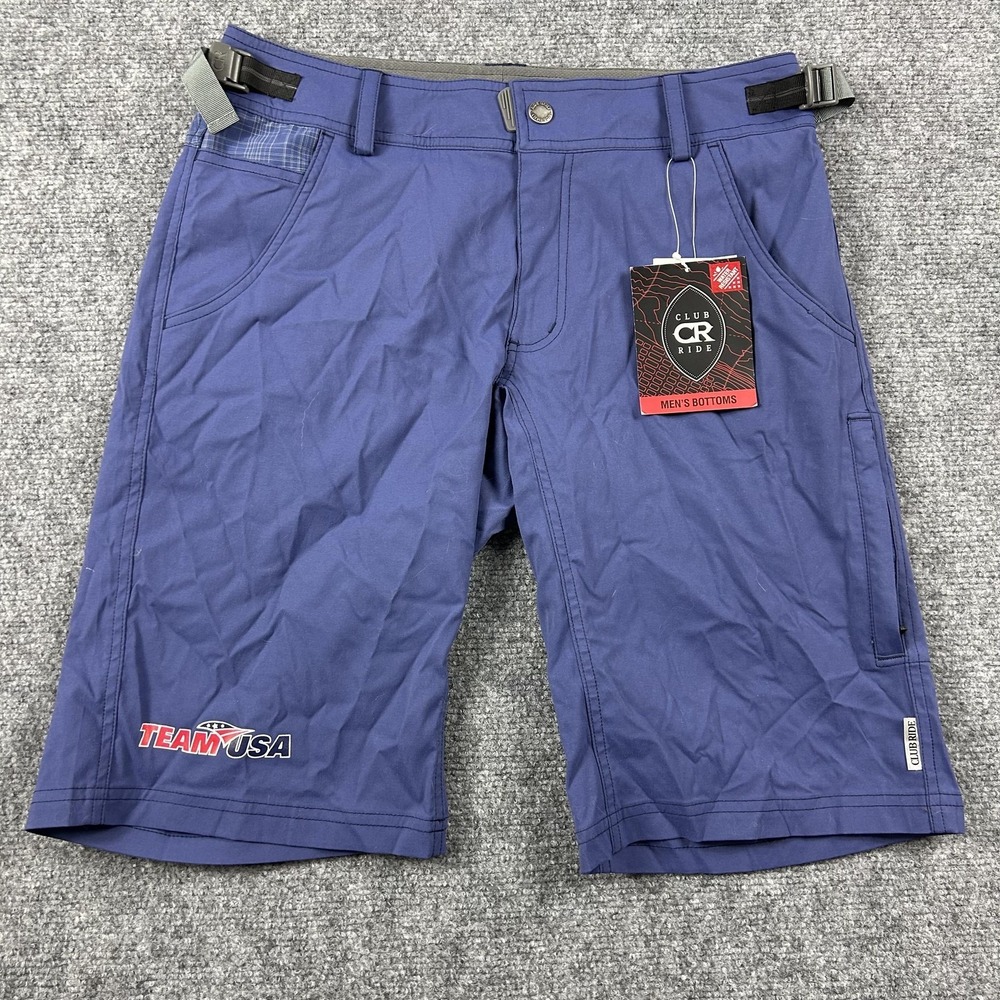 Team USA‎ Shorts Mens Small Blue Cycling Club Ride Fuze Mountain Bike Trail